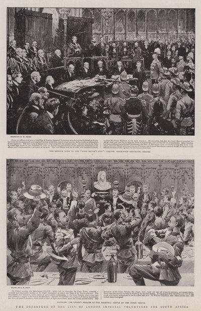 La partida de los Voluntarios Imperiales de la Ciudad de Londres hacia Sudáfrica de Henry Marriott Paget